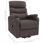 vidaXL Stand-up Massage Recliner Taupe Fabric
