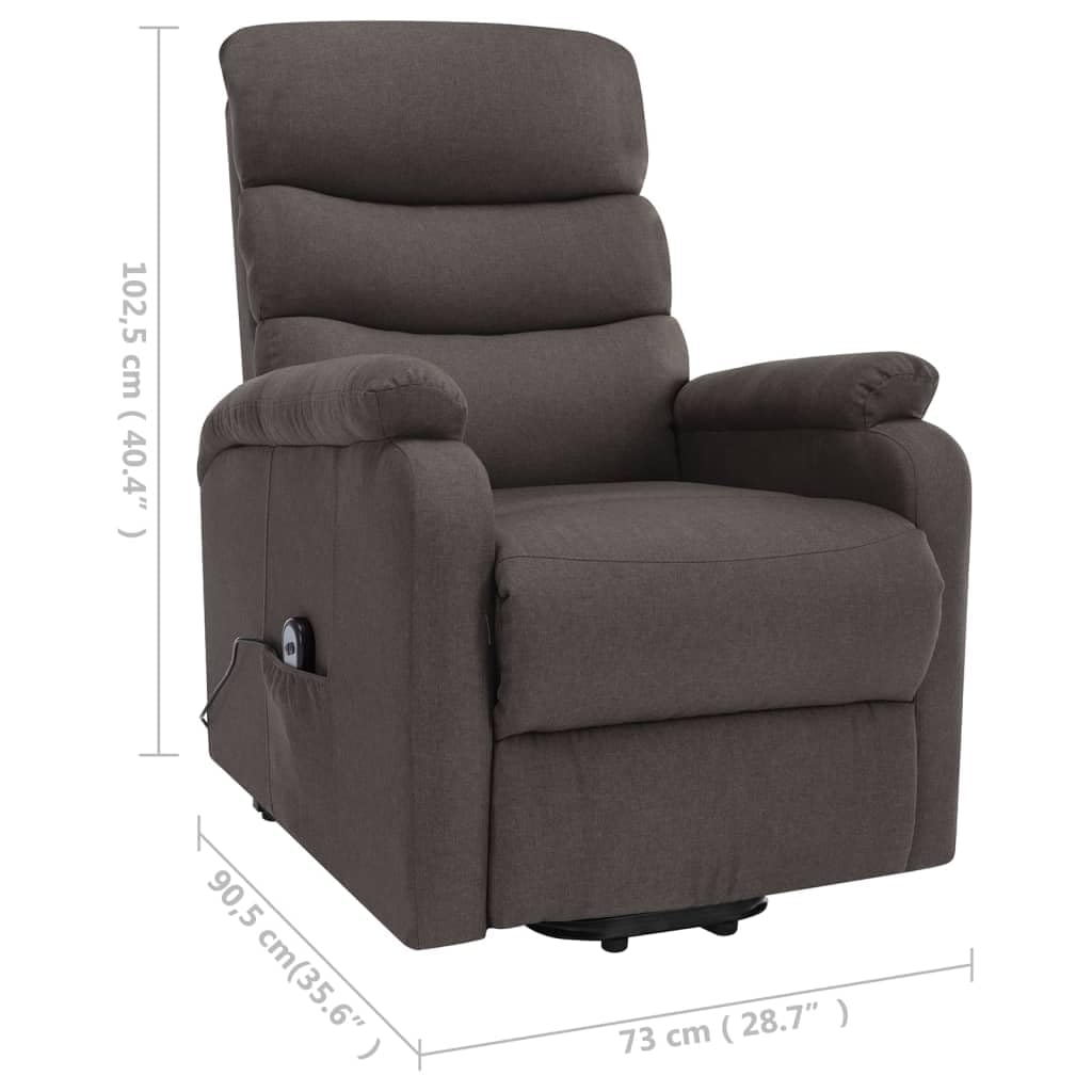 vidaXL Stand-up Massage Recliner Taupe Fabric