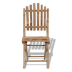 vidaXL 4X Foldable Patio Chairs Garden Balcony Backyard Terrace Home Porch Yard Lounge Seating Folding Chair Furniture Bamboo Poolside Yard Home