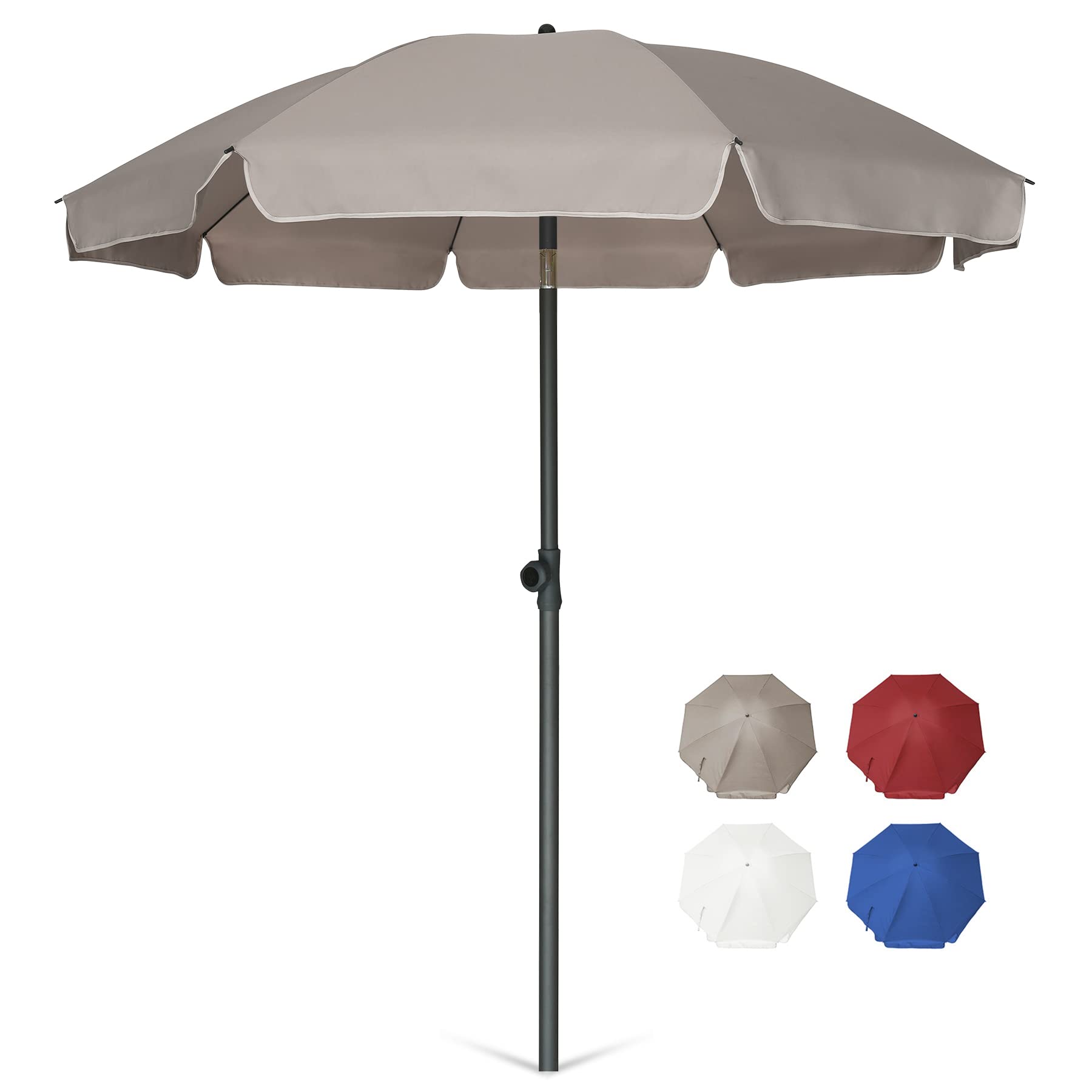 Ammsun Patio Umbrella Market Table Umbrella 6.5 Ft Tilt Steel Pole Upf50+ Protection, Great For Outdoor Garden Backyard (Beige)
