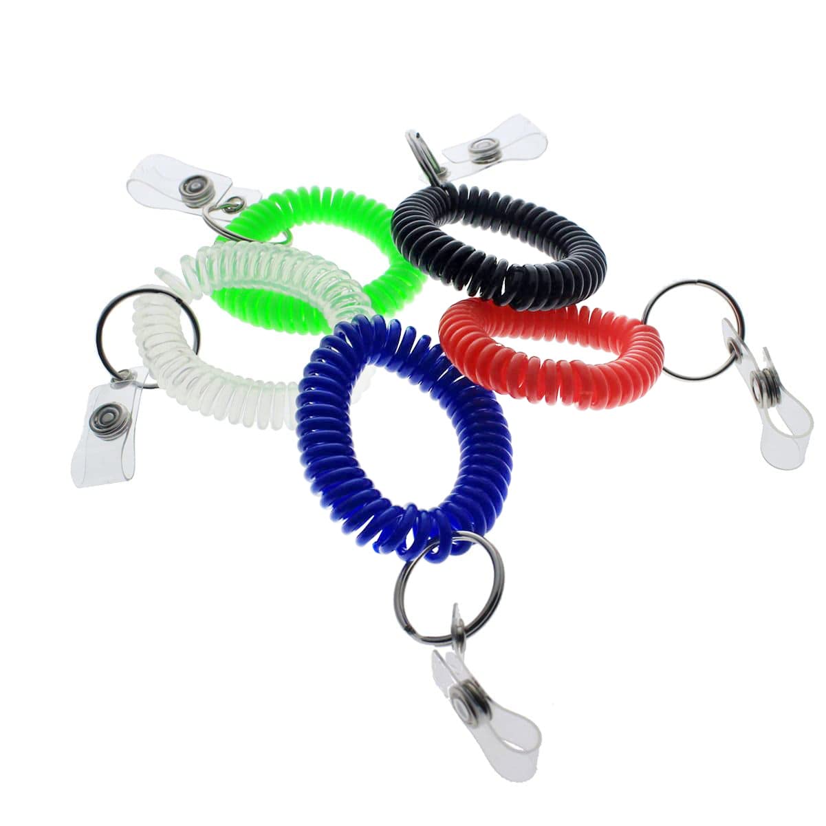 Specialist Id 5 Pack - Ultimate Wrist Coil Badge Holder With Card Strap For Work And Play - Premium Elastic Bungee Camper Keycha