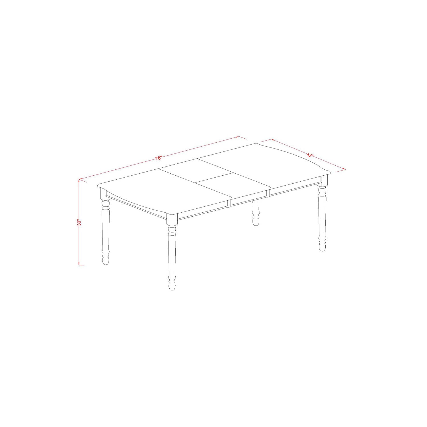 East West Furniture DOKE9-BCH-LC 9 Piece Dining Table Set Includes a Rectangle Dining Room Table with Butterfly Leaf and 8 Faux Leather Upholstered Chairs, 42x78 Inch, Black & Cherry