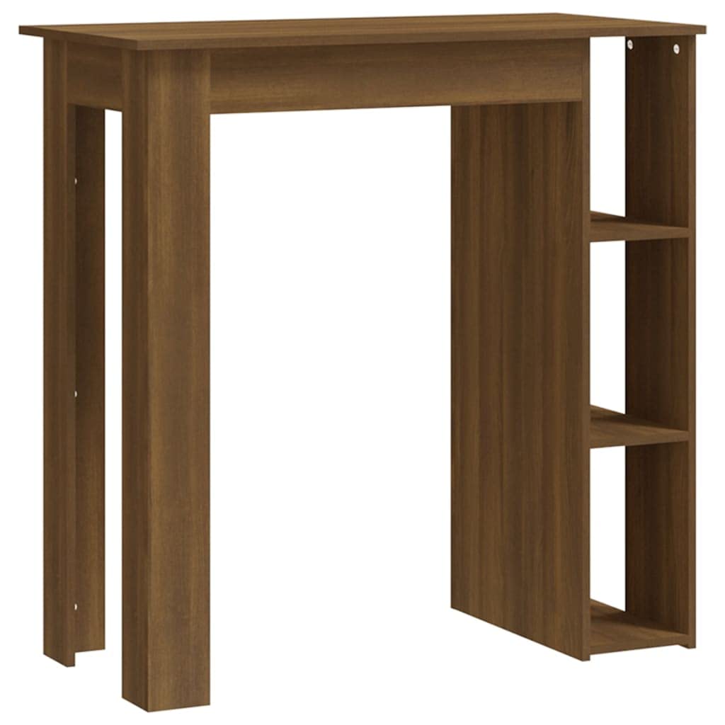 vidaXL Bar Table with Shelf Brown Oak 40.2&quot;x19.7&quot;x40.7&quot; Engineered Wood