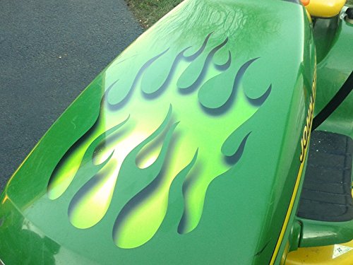 Sour Apple Green Hot Rod Flame Decal Set For Ride On Lawn Mower Garden Tractor John Deere