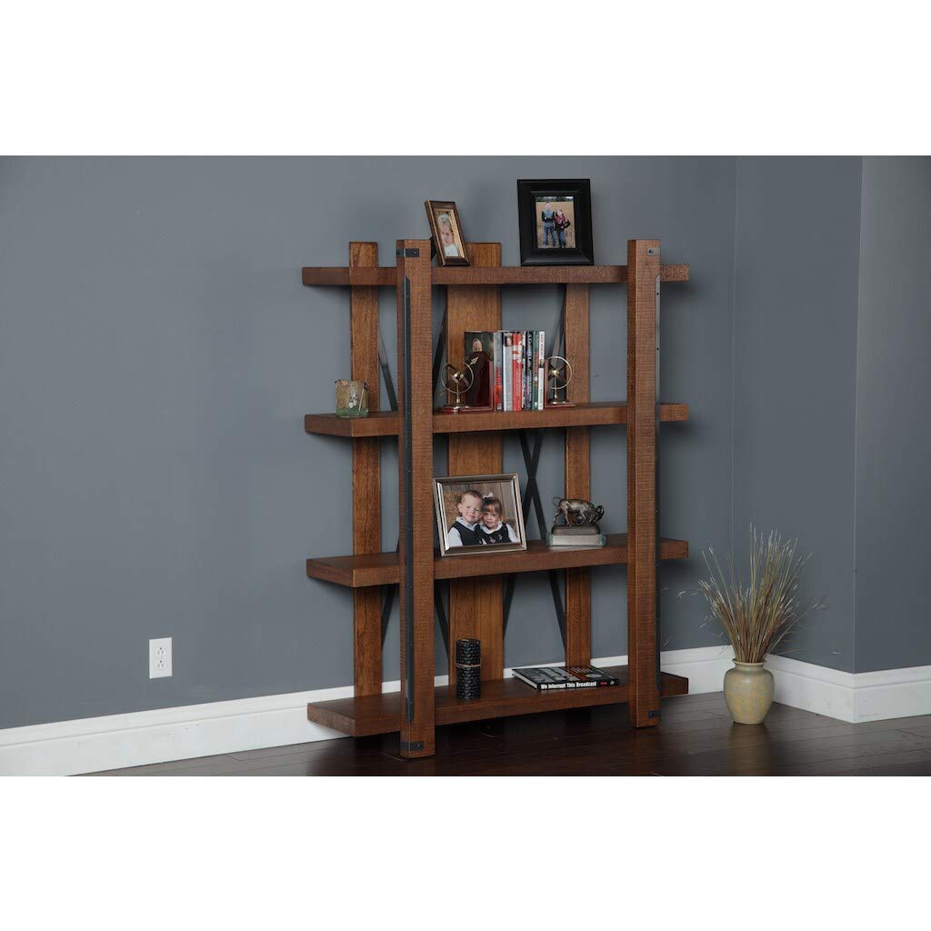 American Furniture Classics 4 Shelf Industrial Bookcase, 60&quot; X 48&quot;, Hewn Pallet