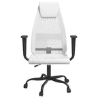 vidaXL Breathable White Mesh Fabric Office Chair with Adjustable Height and 360-degree Swivel Design and Rolling Castors