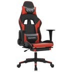 vidaXL Luxurious, Adjustable, Faux Leather Gaming Chair with Massage Function, Swivel Design, Sturdy Frame, Easy Mobility - Black & Red
