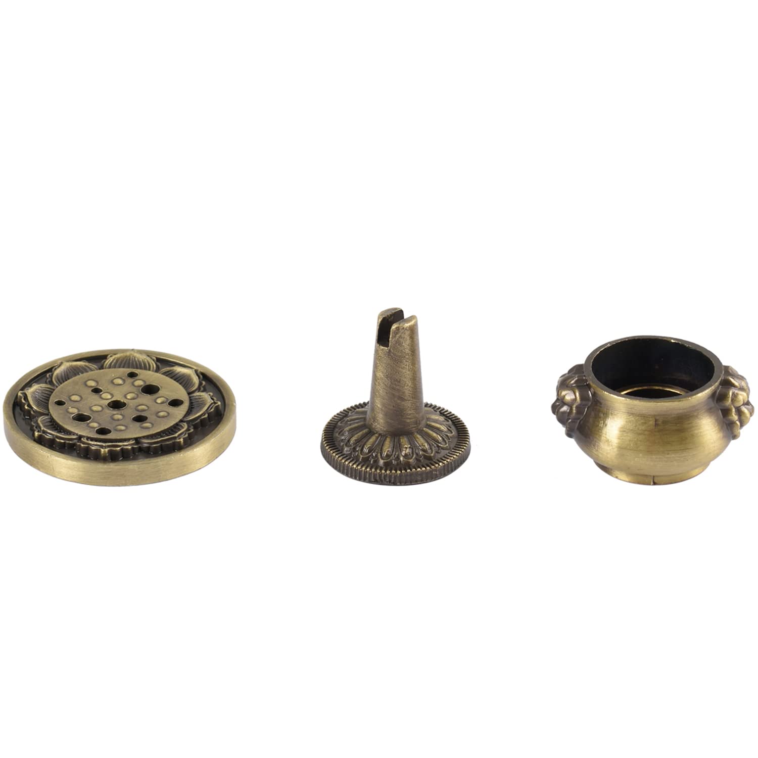 HOKPA Incense Burner, 3Pcs Bronze Incense Burner Holder Cone Holder Bowl-Shape Incense Burner for Joss Stick, Tower Incense, Inc