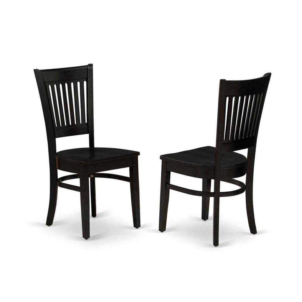 East West Furniture Amva5-Bch-W 5 Piece Dinette Set For 4 Includes A Round Kitchen Table With Pedestal And 4 Dining Room Chairs, 36X36 Inch, Black & Cherry