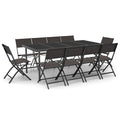 vidaXL Patio Dining Set 11 Piece Garden Outdoor Lawn Yard Terrace Balcony Dining Dinner Dinette Table and Chair Seat Seating Furniture Steel
