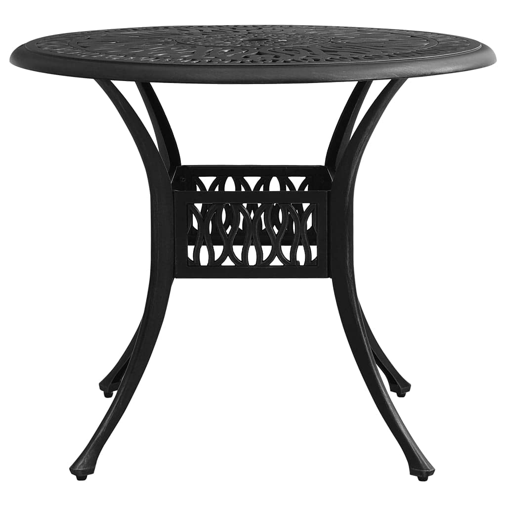Patio Table Black 35.4"x35.4"x29.1" Cast Aluminum