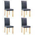 vidaXL Set of 4 Dining Chairs in Chic Gray Faux Suede Leather - Trendy and Comfortable with Strong Wooden Frame, Perfect for Modern Kitchen or Dining Room Decor