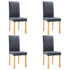 vidaXL Set of 4 Dining Chairs in Chic Gray Faux Suede Leather - Trendy and Comfortable with Strong Wooden Frame, Perfect for Modern Kitchen or Dining Room Decor