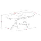 East West Furniture PLNA5-SBR-W 5 Piece Dining Set Includes an Oval Dining Room Table with Butterfly Leaf and 4 Wood Seat Chairs, 42x78 Inch, Saddle Brown
