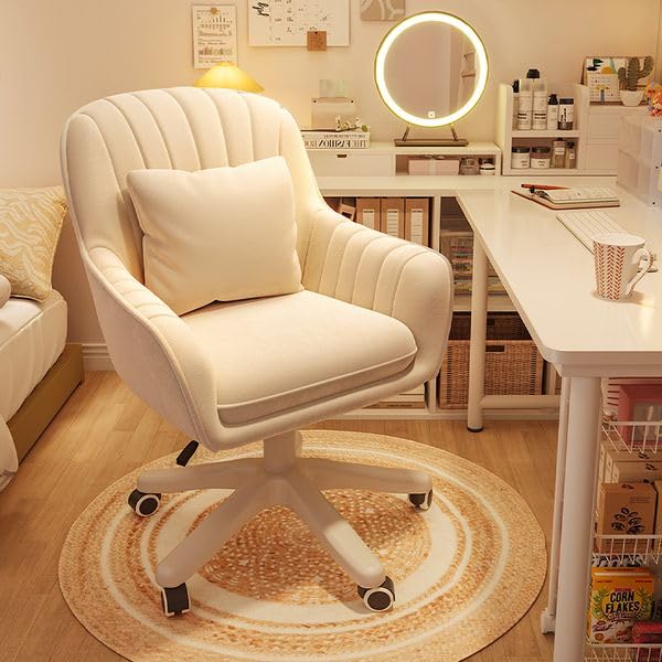 Xuegw Home Office Chair Computer Chair With Mid-Back Upholstered Modern Tufted Computer Task Chair Swivel Height Adjustable Velv
