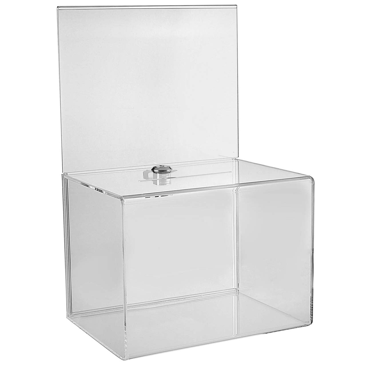 Wide Acrylic Charity Donation Ballot Box Fundraising Coin Collection Tip Box 8.5' X 6.5' X 5' Office Suggestion Box Piggy Ban