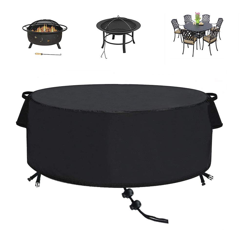 Theelves Fire Pit Cover,60 Inch Firepit Covers Round Waterproof Outdoor Patio Firelace Cover - 60 X 23 Inch