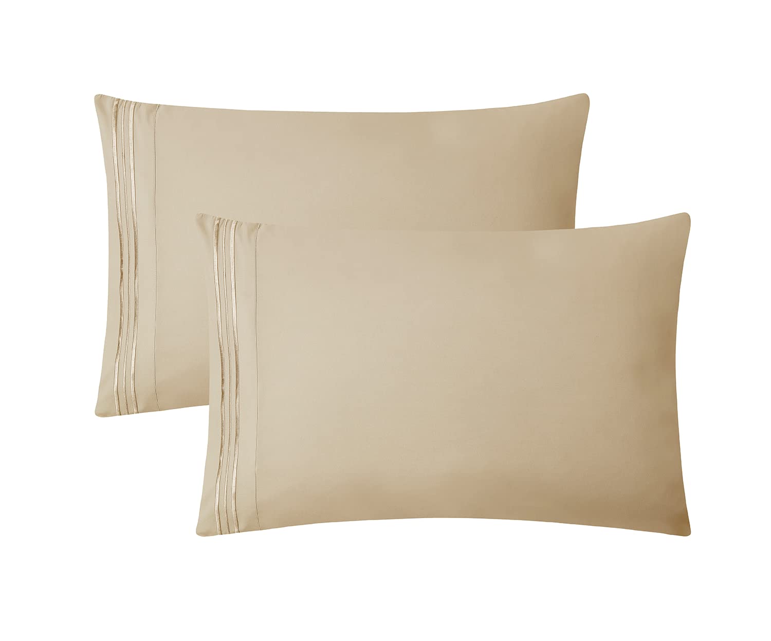 Clara Clark Premier 1800 Collection Pillowcase Set  Standard Size, Light Blue Aqua