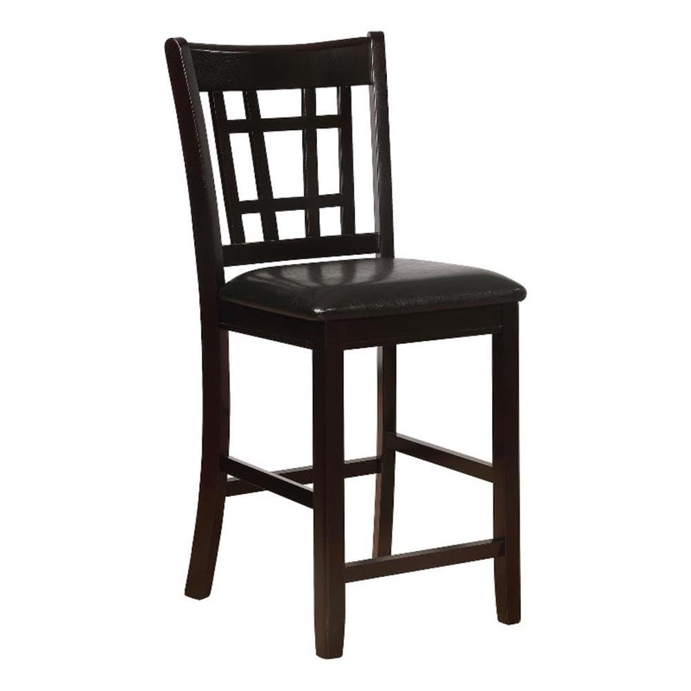 Lavon Upholstered Counter Height Stools Black And Espresso (Set Of 2)