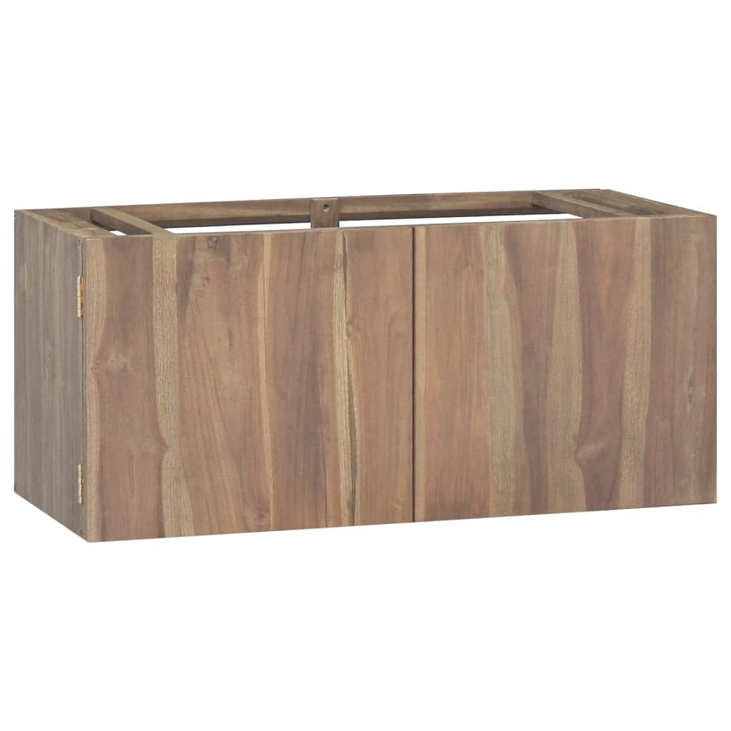 vidaXL Wall-Mounted Bathroom Cabinet 35.4&quot;x15.4&quot;x15.7&quot; Solid Wood Teak