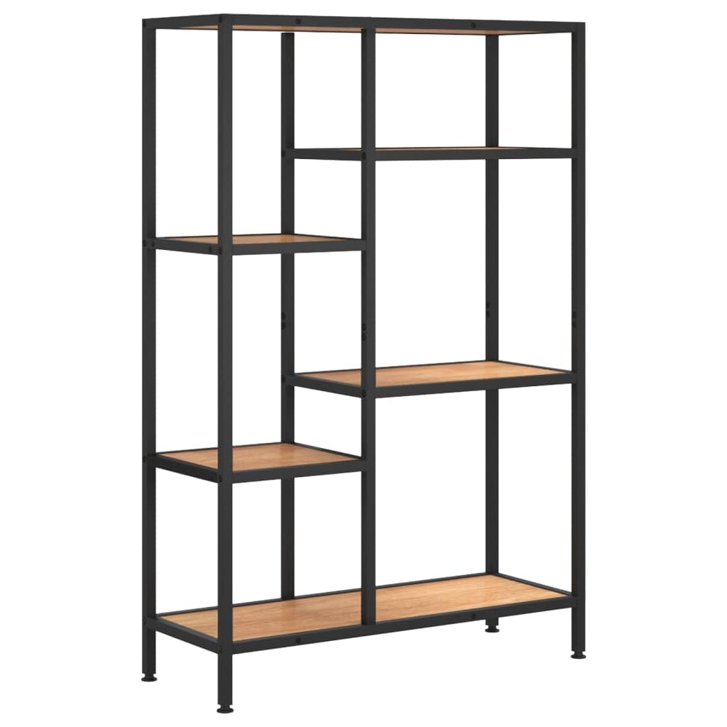 vidaXL Modern Freestanding Book Shelf - Durable Steel and Engineered Wood Construction - Versatile for Living Room, Office, Bedroom - Light Brown and Black