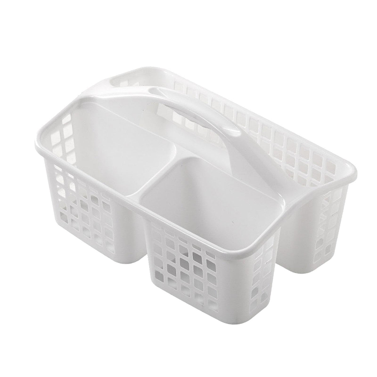 ZOOMELLA Portable Shower Caddy Basket Cleaning Supplies Bucket 3 Divided Compartments White|Storage Bins & Baskets|Home & Garden