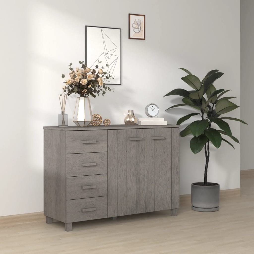vidaXL Sideboard HAMAR Light Gray 44.5&quot;x15.7&quot;x31.5&quot; Solid Wood Pine