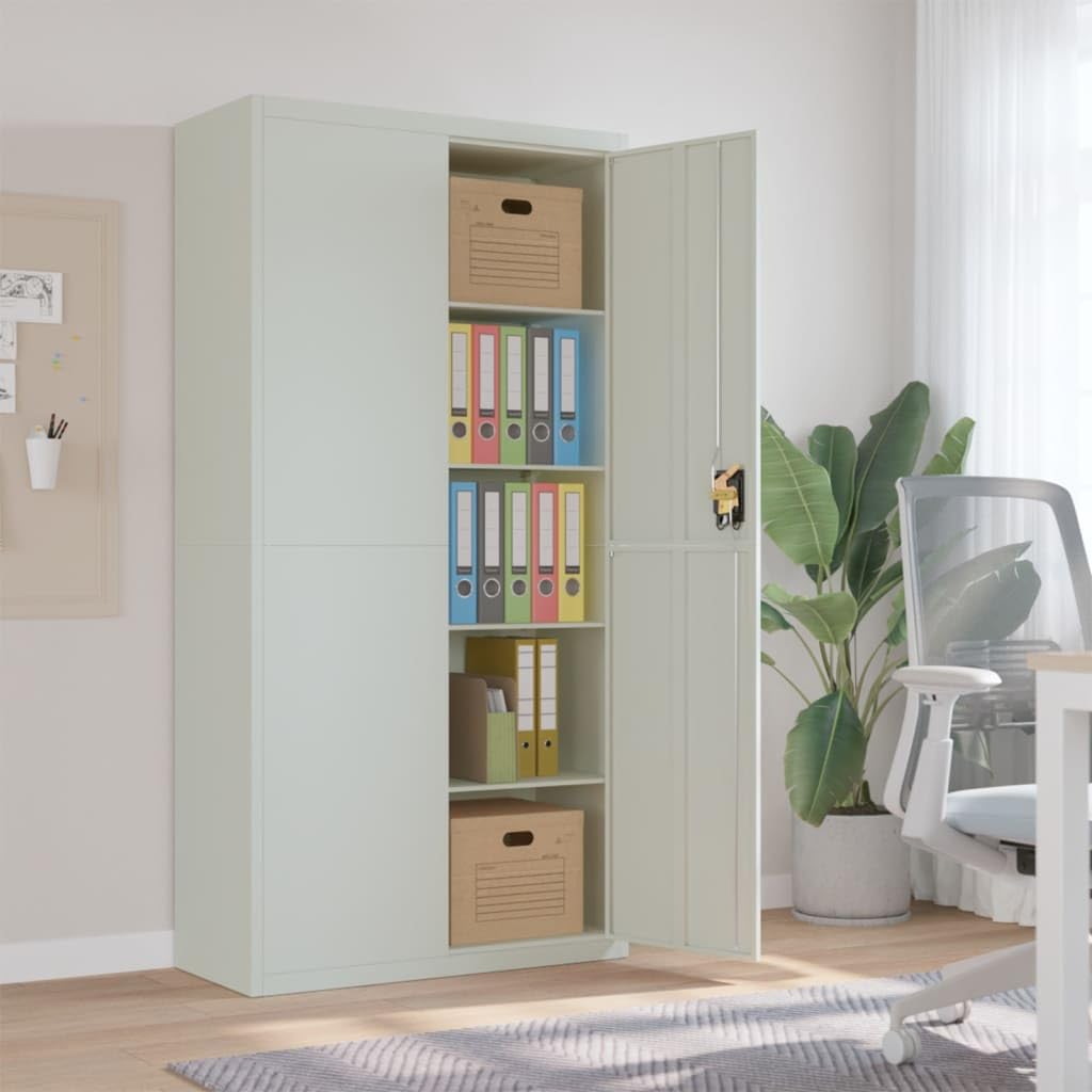 vidaXL Storage cabinet light grey 90x40x180cm steel