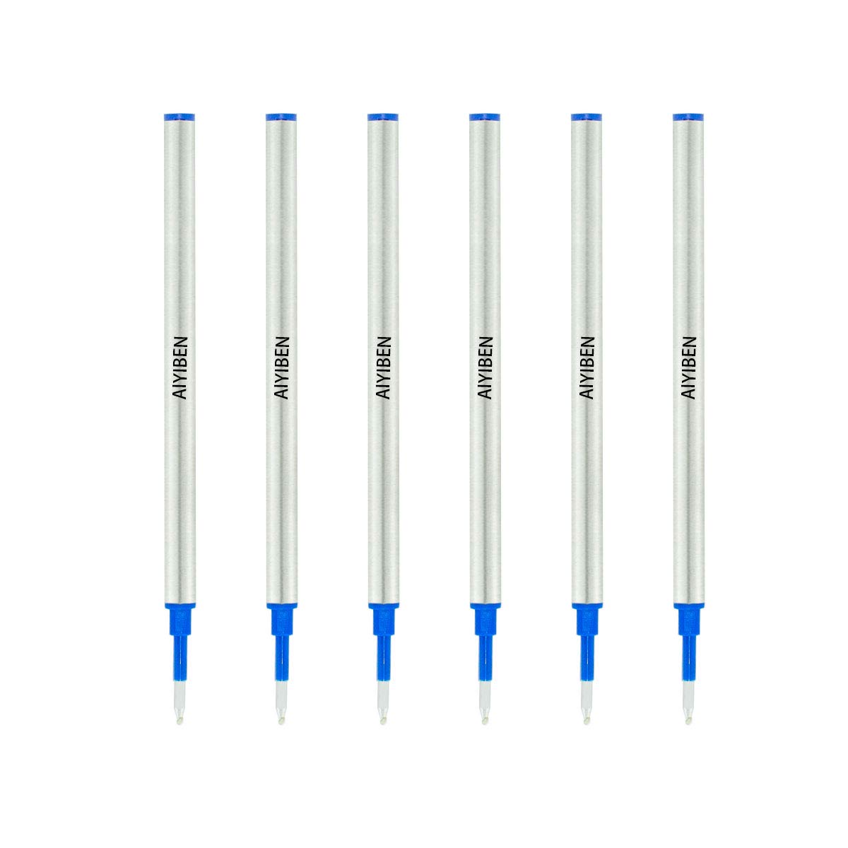 4.37 Inch Rollerball Pen Refills, Roller Ball Fine Point 0.5Mm, Blue Ink Refill Pack Of Replaceable Pen Refills Medium Point (6