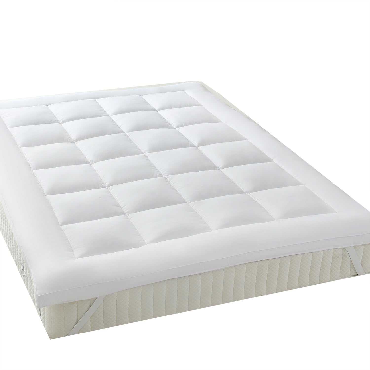Royal Plush Mattress Topper, Twin-Xl, 2 Inches Hypoallergenic Overfilled Down Alternative Anchor Bands Mattress Topper