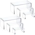 HIIMIEI Acrylic Risers for Display Clear 3-Tier Risers Stands Showcase for Amiibo Funko Pop Figures, Dessert, Jewelry-8.4''x 6.3