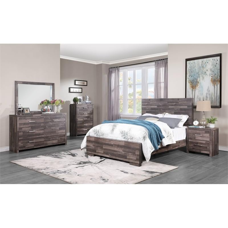 Acme Juniper Modern Composite Wood Queen Bed in Dark Cherry