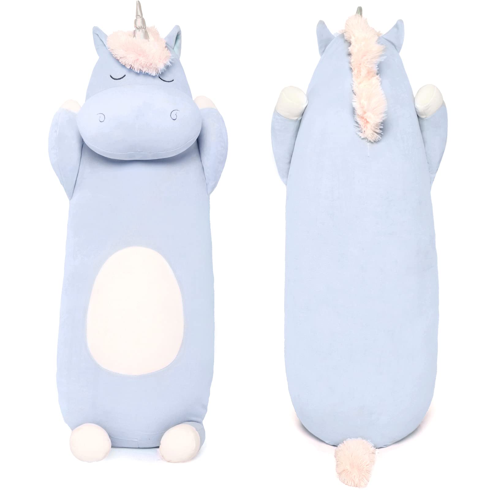 Morismos Unicorn Body Pillow, 36.2' Big Unicorn Stuffed Animal Body Pillow, Super Soft Plush Unicorn Gift For Girl Kid, Hugging
