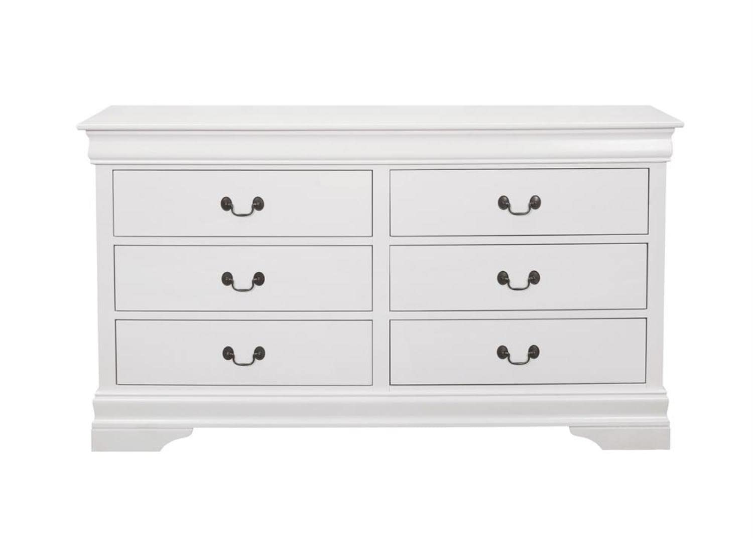 Coaster Furniture Louis Philippe 6-Drawer Dresser White 204693
