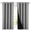 Nicetown 100% Blackout Curtains With Black Liners, Thermal Insulated Full Blackout 2-Layer Drapes, Noise Cancellation Window Dra