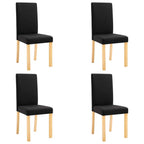 Dining Chairs 4 pcs Black Fabric