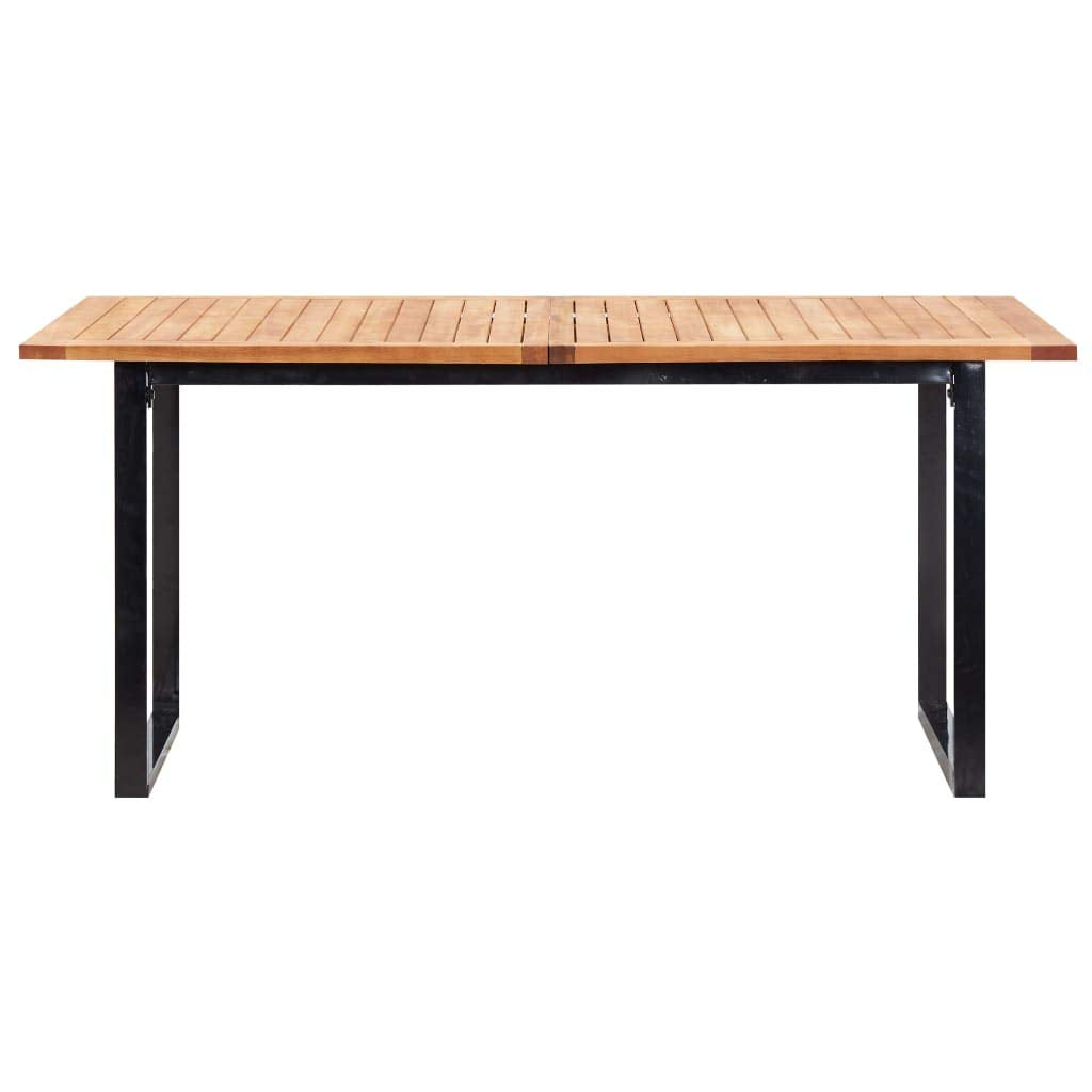 9 Piece Outdoor Dining Set Poly Rattan and Acacia Wood Gray