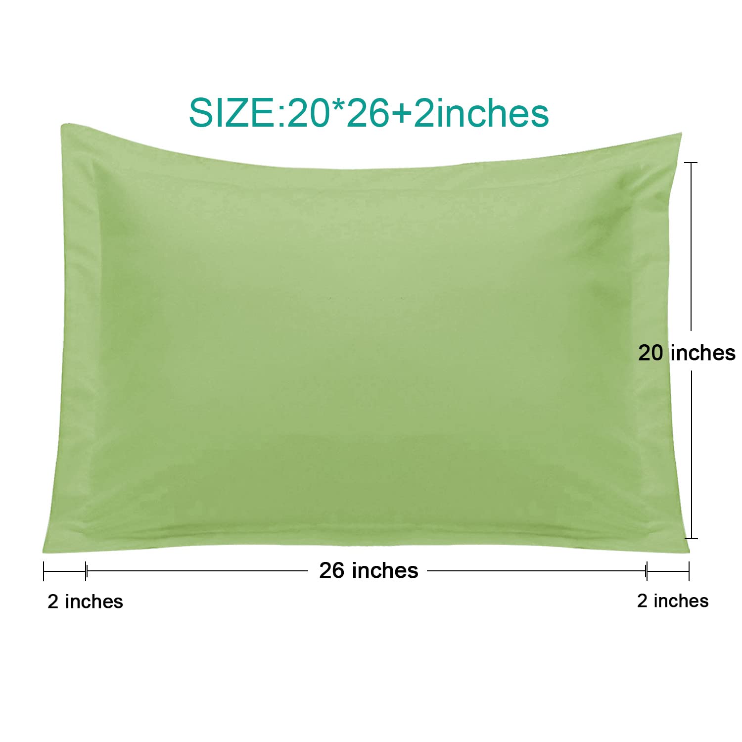 Ntbay 100% Brushed Microfiber Standard Pillow Shams Set Of 2, Super Soft And Cozy, Wrinkle, Fade, Stain Resistant 20X26 Inches Oxford Pillowcases, Sage Green