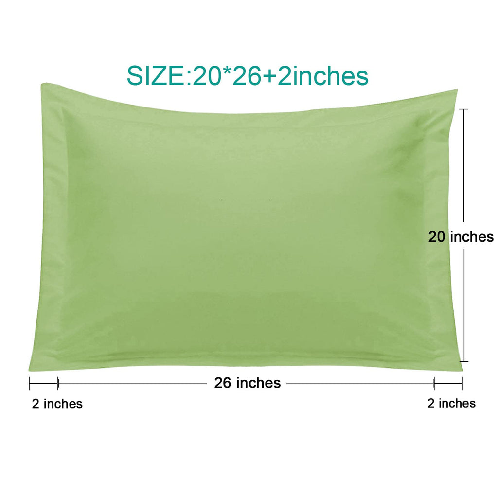 Ntbay 100% Brushed Microfiber Standard Pillow Shams Set Of 2, Super Soft And Cozy, Wrinkle, Fade, Stain Resistant 20X26 Inches Oxford Pillowcases, Sage Green