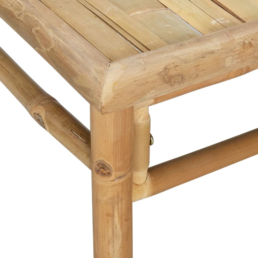 vidaXL Bamboo Patio Lounge Set with Taupe Cushions - 3-Piece, Includes Middle Sofa, Footstool and Table, Robust and Flexible, Modular Design, Perfect for Outdoor Decor