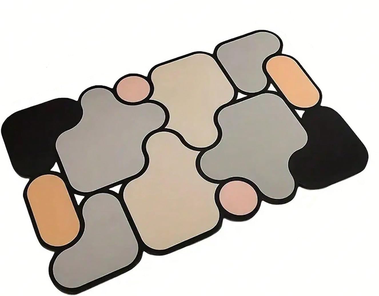 Roktry 5D Puzzle Style Bath Rug SpecialShaped Soft Toilet Bath Mat Entrance Floor Rug for Bathroom Toilet Bedroom Microfiber Sh