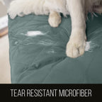 Sofa Shield Patented Recliner Slip Cover, Large Cushion Protector, Reversible Stain And Dog Tear Resistant Slipcover, Quilted Microfiber 28” Seat, Washable Covers For Dogs Pets Kids, Seafoam Cream