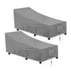 Outdoorlines Outdoor Waterproof Patio Chaise Lounge Chair Cover - Uv Resistant Lounger Covers Heavy Duty Weatherproof Patio Sofa Furniture Covers, 2 Packs, 78Wx35.5Dx33H Inches, Gray