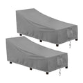 Outdoorlines Outdoor Waterproof Patio Chaise Lounge Chair Cover - Uv Resistant Lounger Covers Heavy Duty Weatherproof Patio Sofa Furniture Covers, 2 Packs, 64Wx28Dx30H Inches, Gray