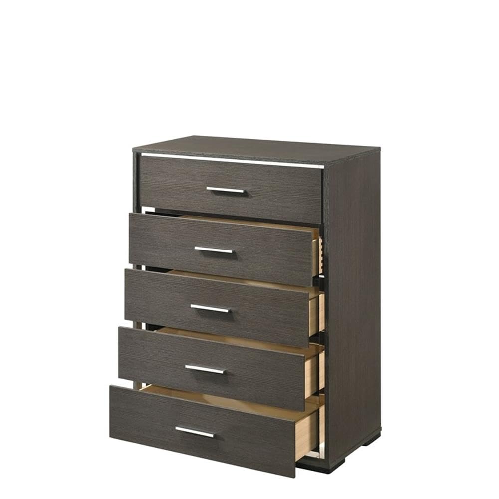 Escher Wood Chest w/5 Drawers - Thumbnail 3