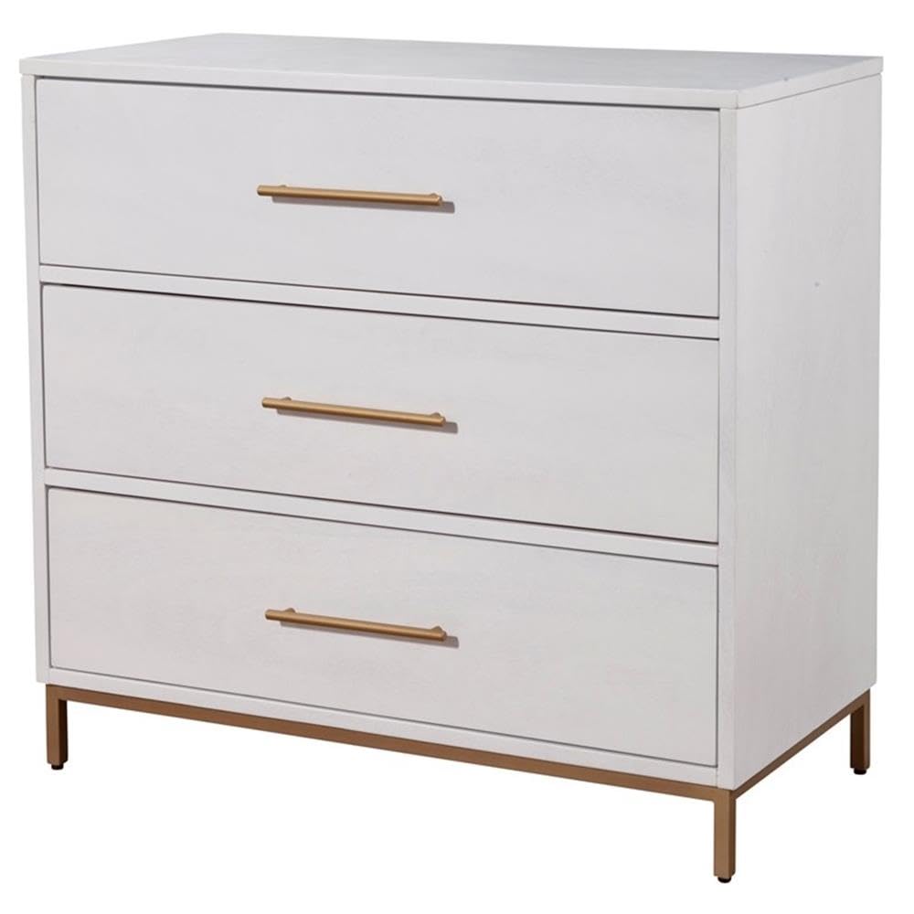 Alpine Furniture 2010-04 Madelyn Three Drawer Small Chest, 36 X 18 X 34, White