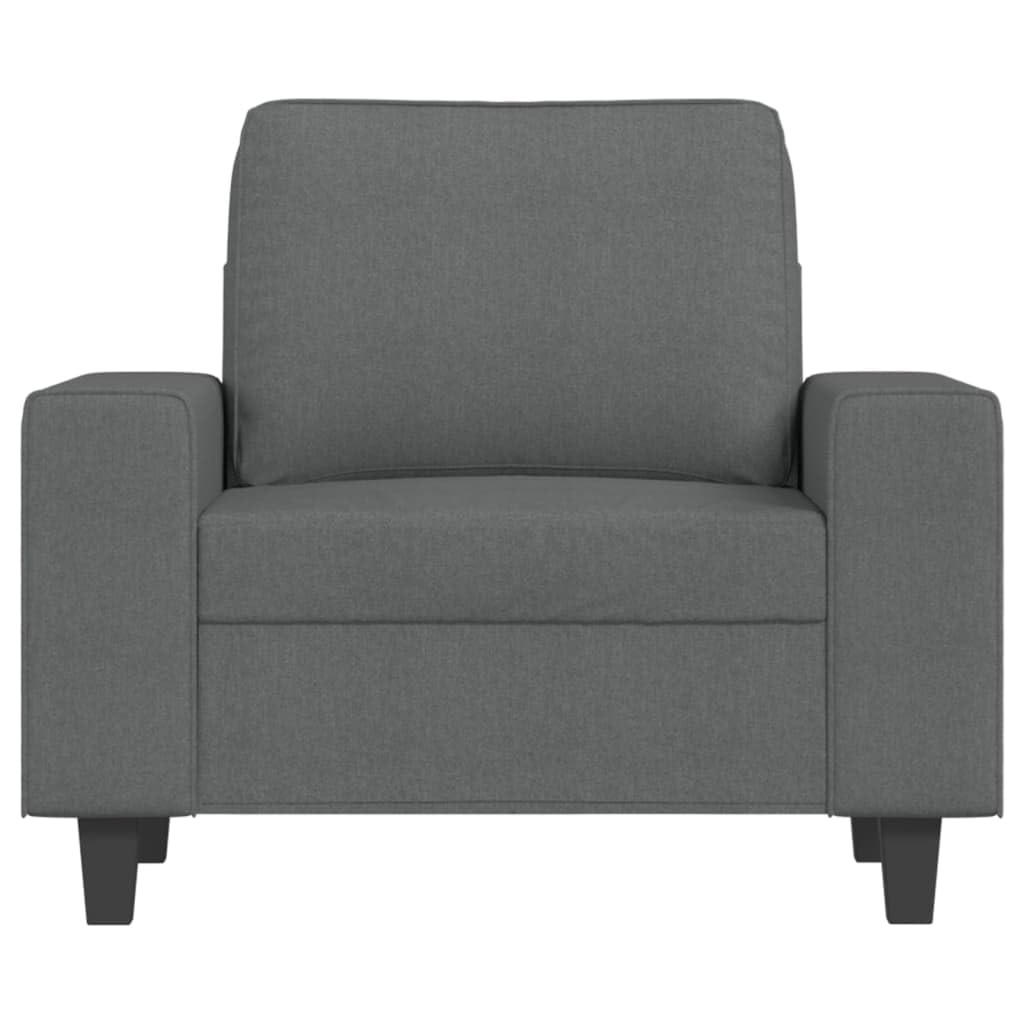 vidaXL Sofa Chair in Dark Gray - Stylish and Comfortable 1-Seater Lounge Chair with Durable Fabric and Metal Frame, Ideal for Living Room or Office