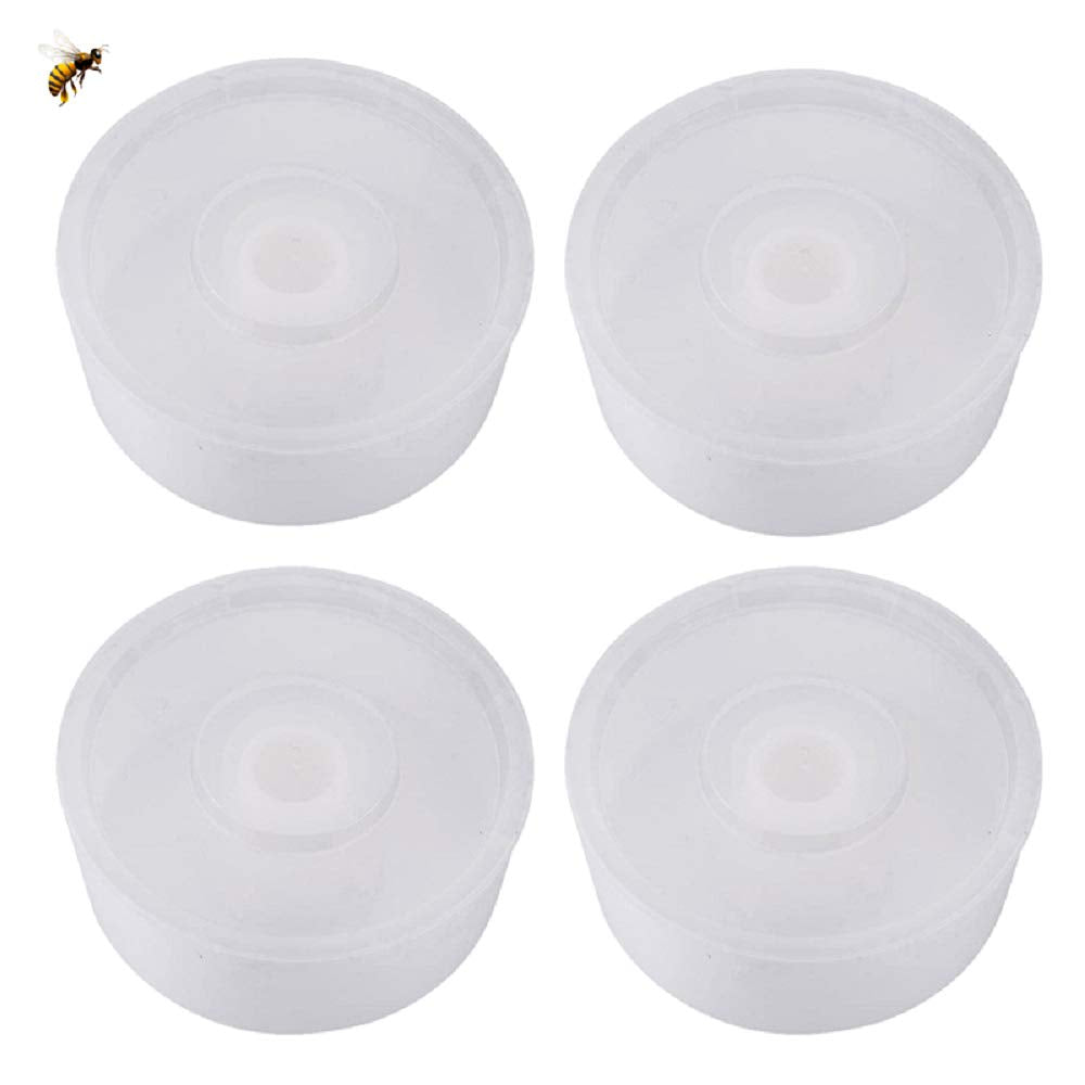 4 Pcs Rapid Round Bee Feeder Beehive Top Feeder Bee Hive Top Plastic Bee Water Feeder Bee Drinking Equipment