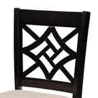 Baxton Studio Nicolette Modern and Contemporary Sand Fabric Upholstered and Dark Brown Finished Wood 2-Piece Counter Stool Set