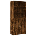 vidaXL Highboard Smoked Oak 31.5inchx16.7inchx72.8inch Engineered Wood